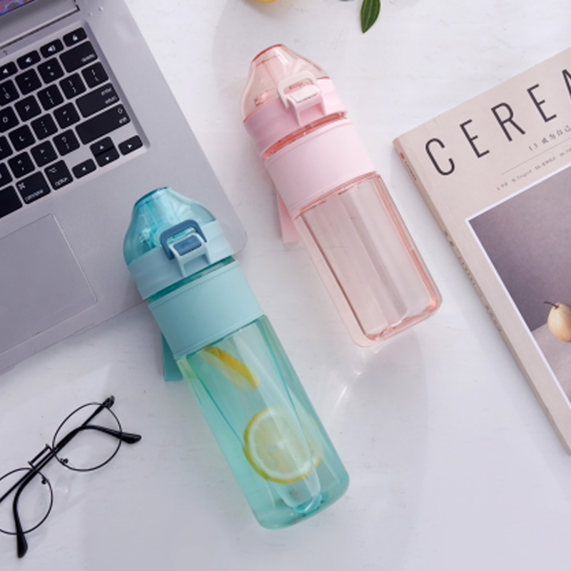 One Button Open Direct Drinking Plastic Water Bottle